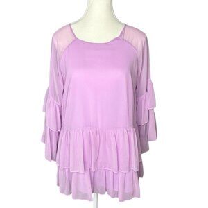 Rosie Pope Women's Lilac Purple Margot Chiffon Ruffle Maternity Blouse S/C40